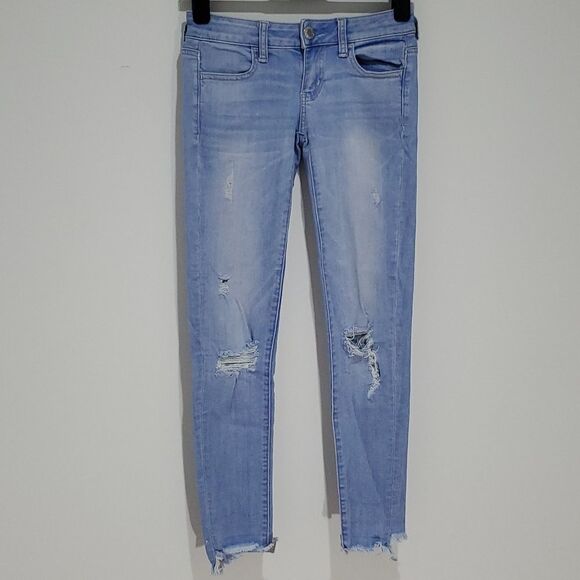 AMERICAN Eagle Super Super Stretch 27x27 Super Low Rise Size 0 Jeggings - Picture 1 of 8